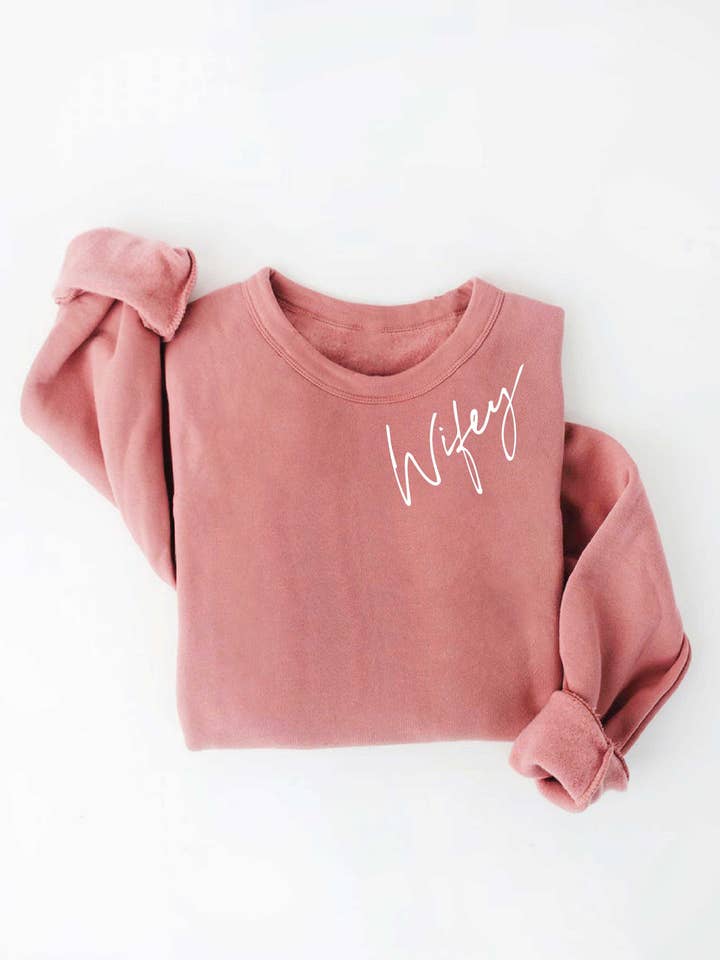 WIFEY Graphic Sweatshirt - Relaxed Fit for wholesale by OAT COLLECTIVE