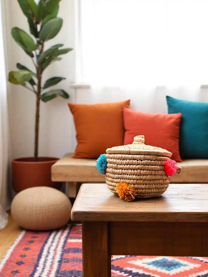 Handvävd halmkorg för wholesale av Maison Zoe