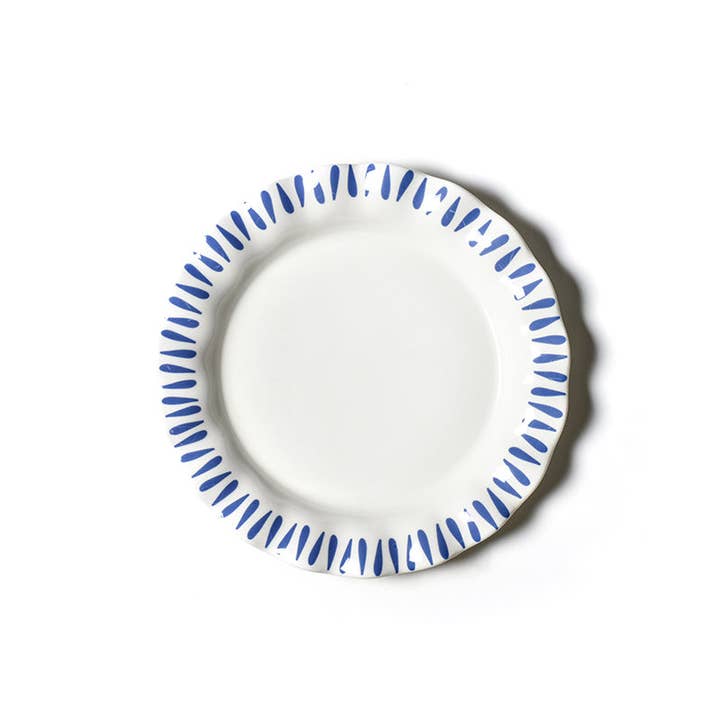 Coton Colors - Wholesale Dinner Plate - Iris Blue Drop Ruffle Dinner Plate