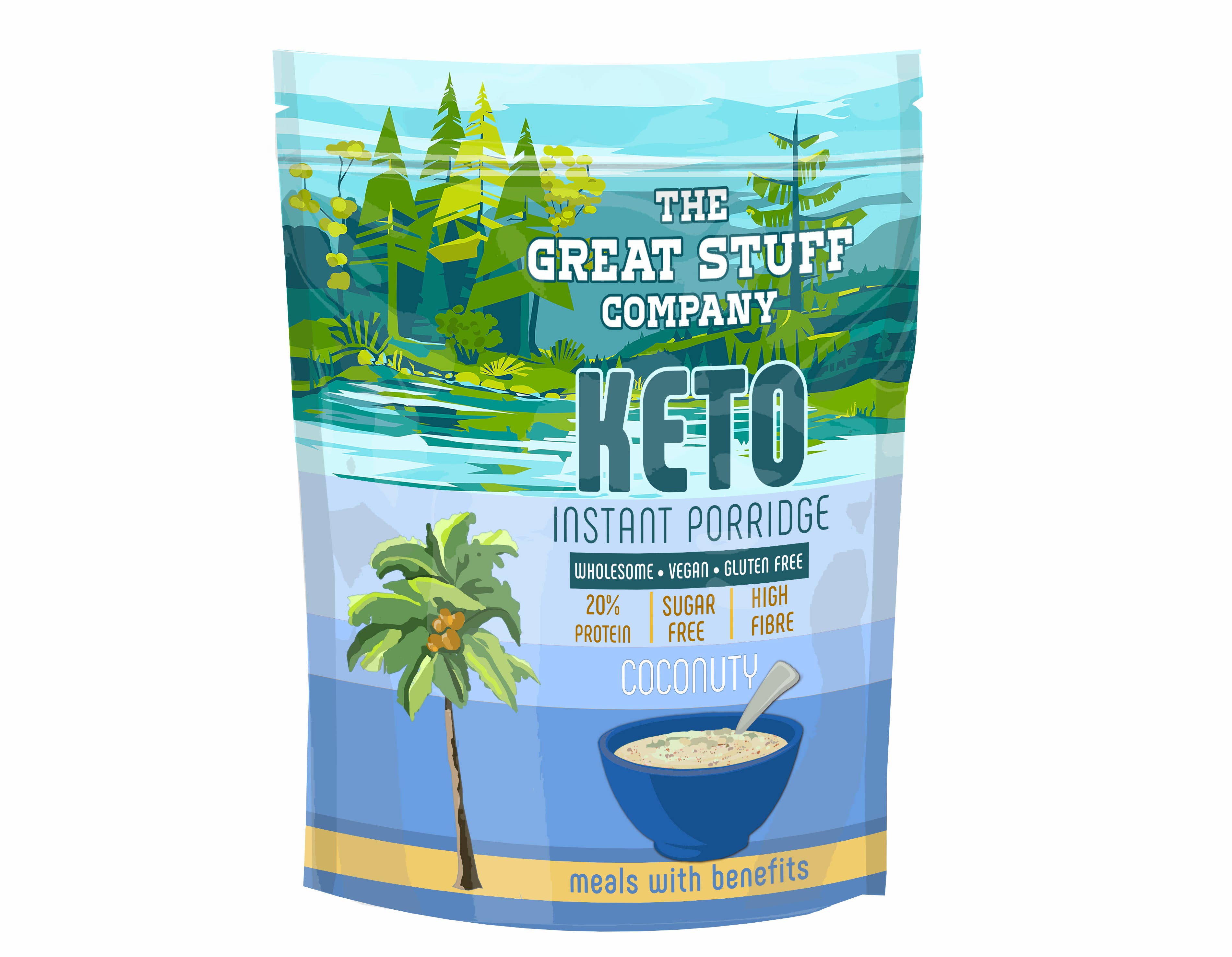 The Great Stuff Company Ltd. – wholesale Breakfast cereal – Keto Porridge - Coconutty - 190g bag - 5 servings