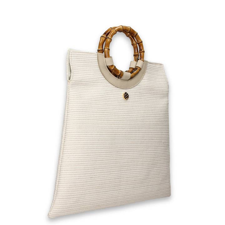 Bonfanti - Wholesale Tote Bag - Women's - TRULLO GRANDE - Large flat bamboo handle holder4