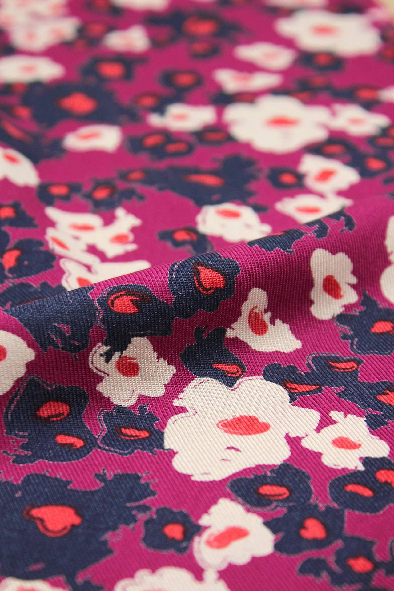 Eglantine et Zoé - Wholesale Fabric - Carlota Pink Magenta Ecovero Viscose Twill Fabric11