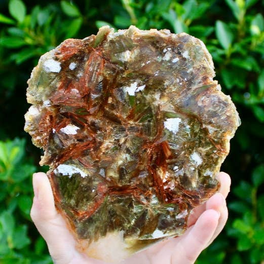 Golden Mica Quartz Muscovite Slab for wholesale by EC Plugs and Gems