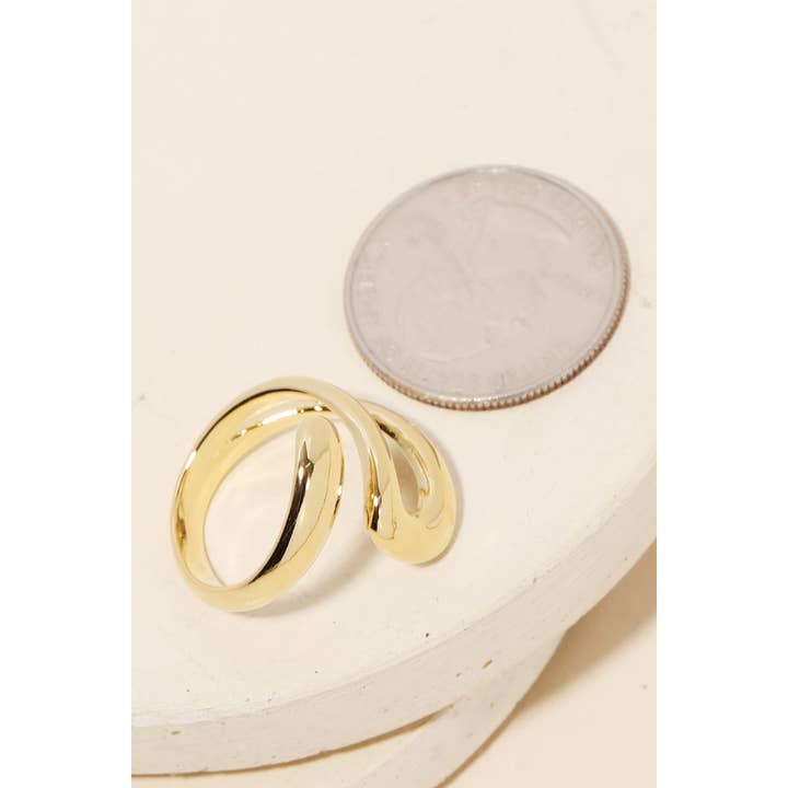 Anarchy Street - Wholesale Band/Stacked Ring - Gold Dipped Metallic Twist Wrap Ring
