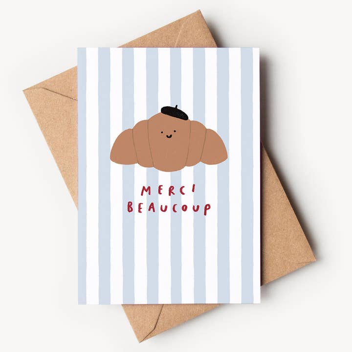 Merci Beaucoup Card for wholesale by Kitty Makes