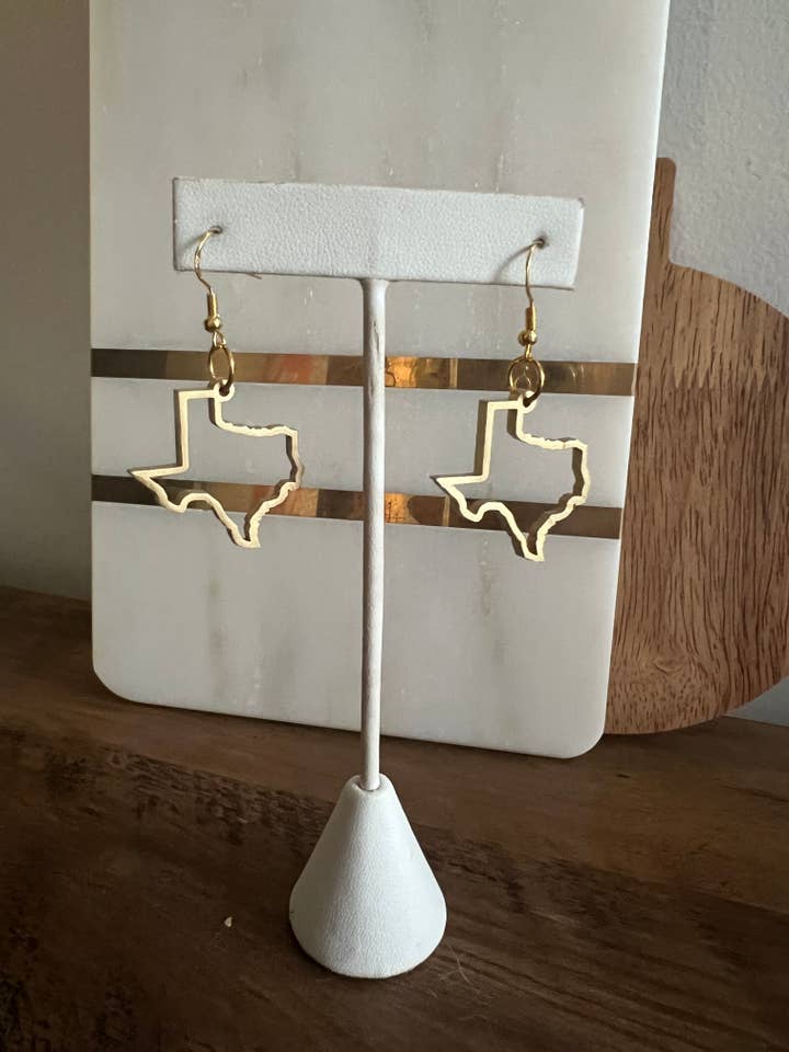 TX State Outline øreringe, Texas øreringe, brugerdefineret statsgave for engroshandel hos Elby Designs