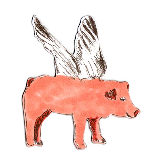 Ímã de porco voador - rosa por atacado de Sian Zeng