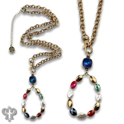 Oval bead teardrop pendant necklace with Austrian crystal and other Purchase Wholesale bead chain swivels. Free Returns & Net 60 Terms on Faire trending on Faire.