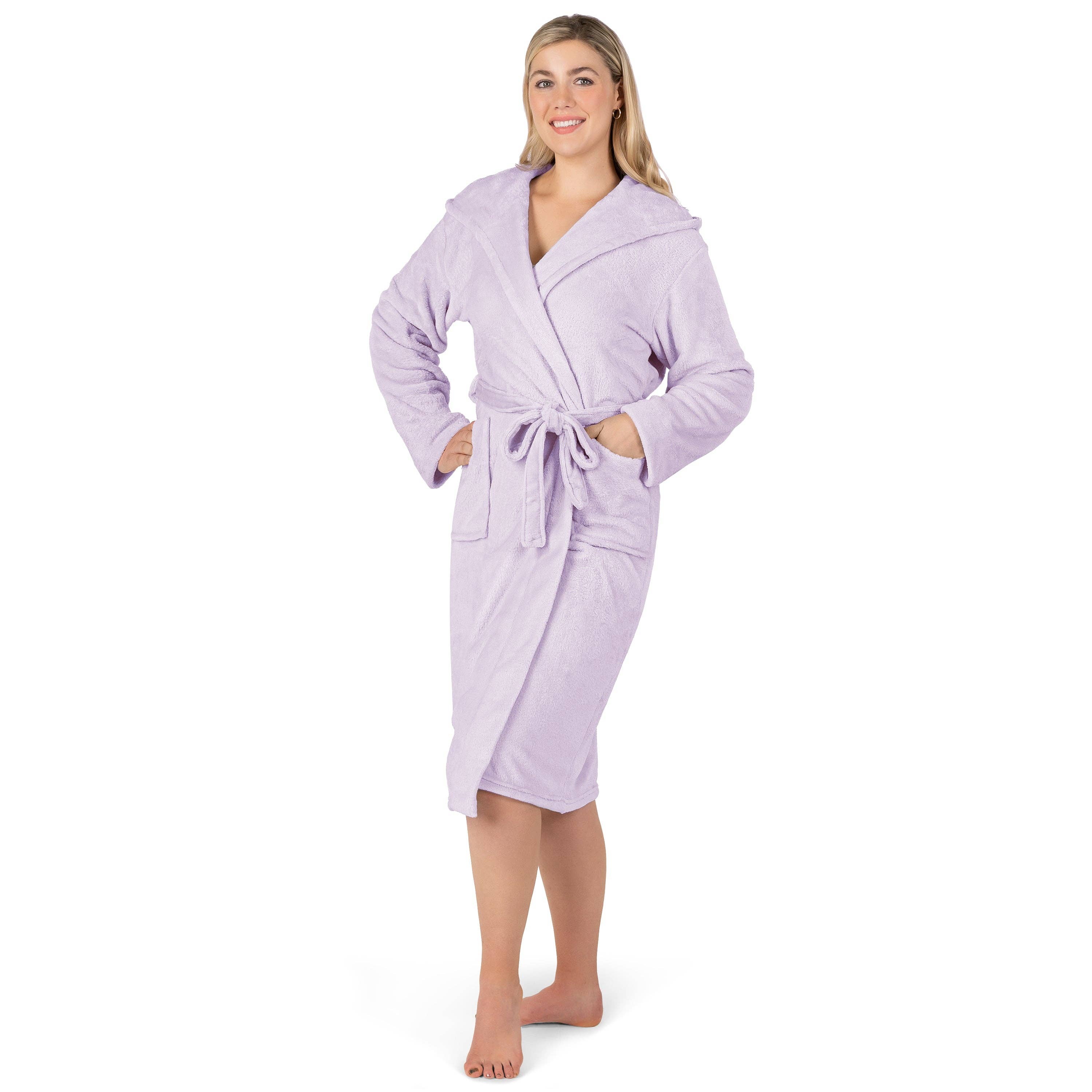 Pavilia - Wholesale Robe - Women's - Women's Classic Fleece Robe with Hood49