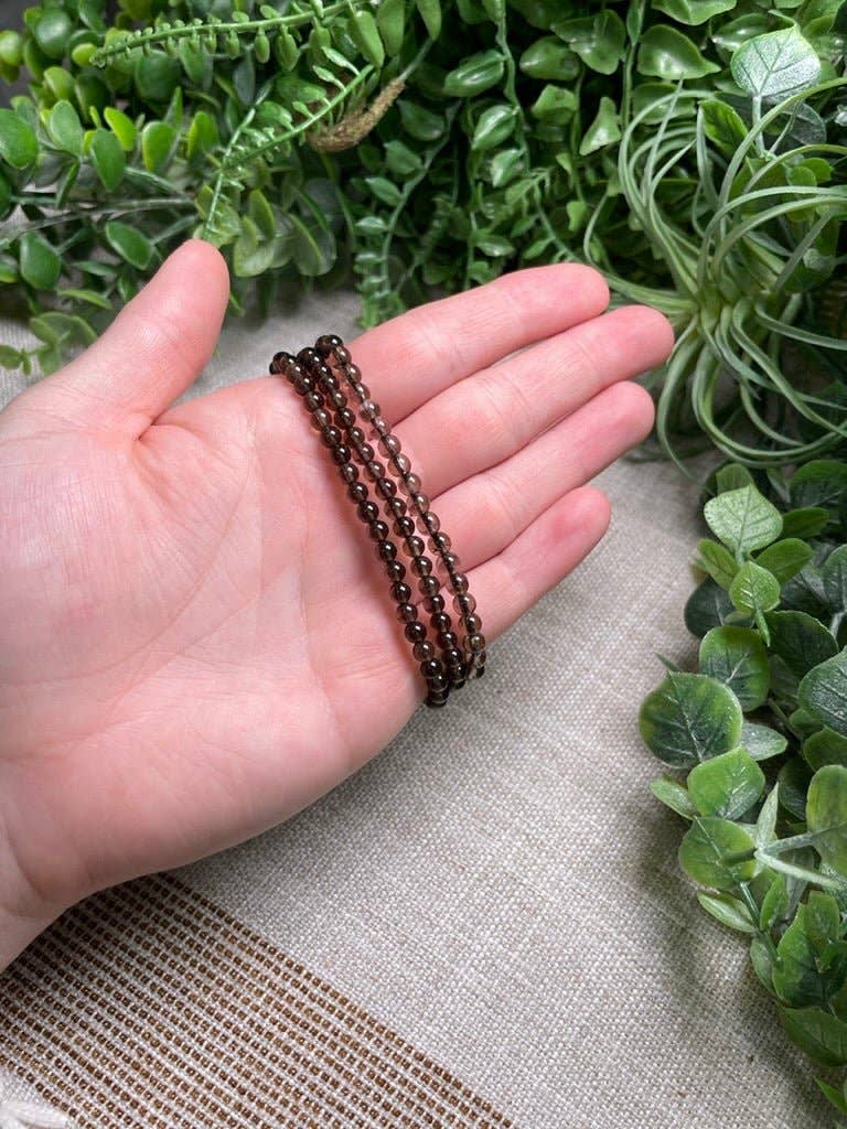 Copper Ashes - Wholesale Beaded Bracelet - Smoky Quartz 4mm Beaded Bracelet2