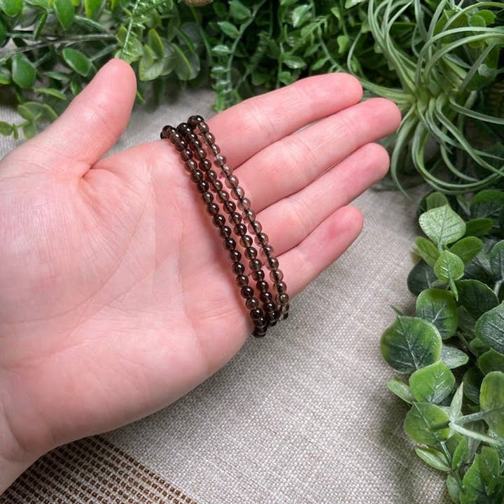 Copper Ashes - Wholesale Beaded Bracelet - Smoky Quartz 4mm Beaded Bracelet2