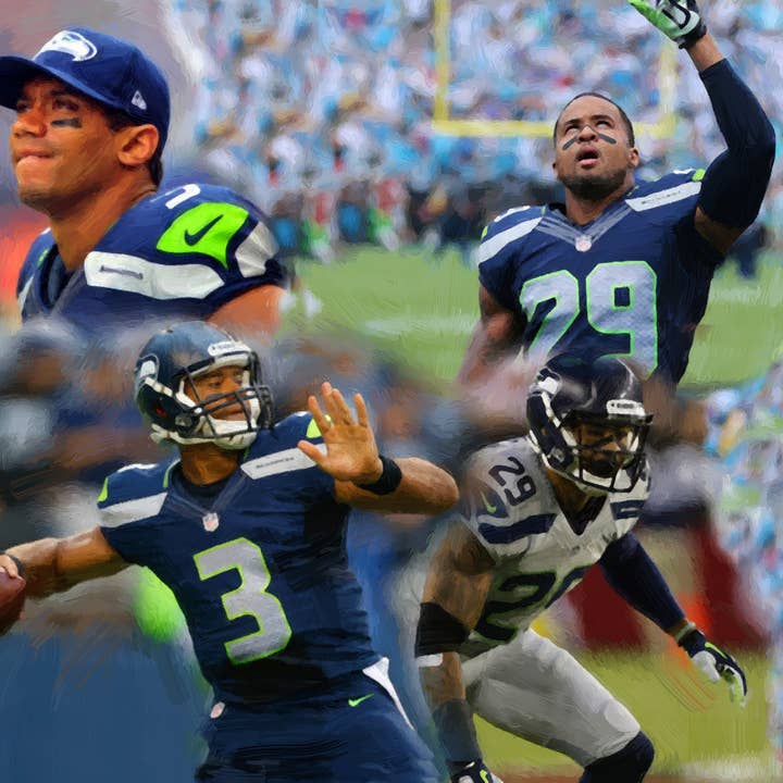 Set of 6 Seattle Seahawks Painting Art Poster 16 x 20 for wholesale by BMS BIZ