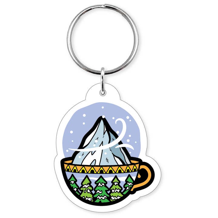 Morris Magnets – wholesale Keychain – Unisex – Keychain - Tea Cup Snow Globe1