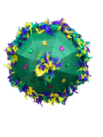 Mardi Gras Creations – wholesale Umbrella – Unisex – Mardi Gras Feathered Parasol3