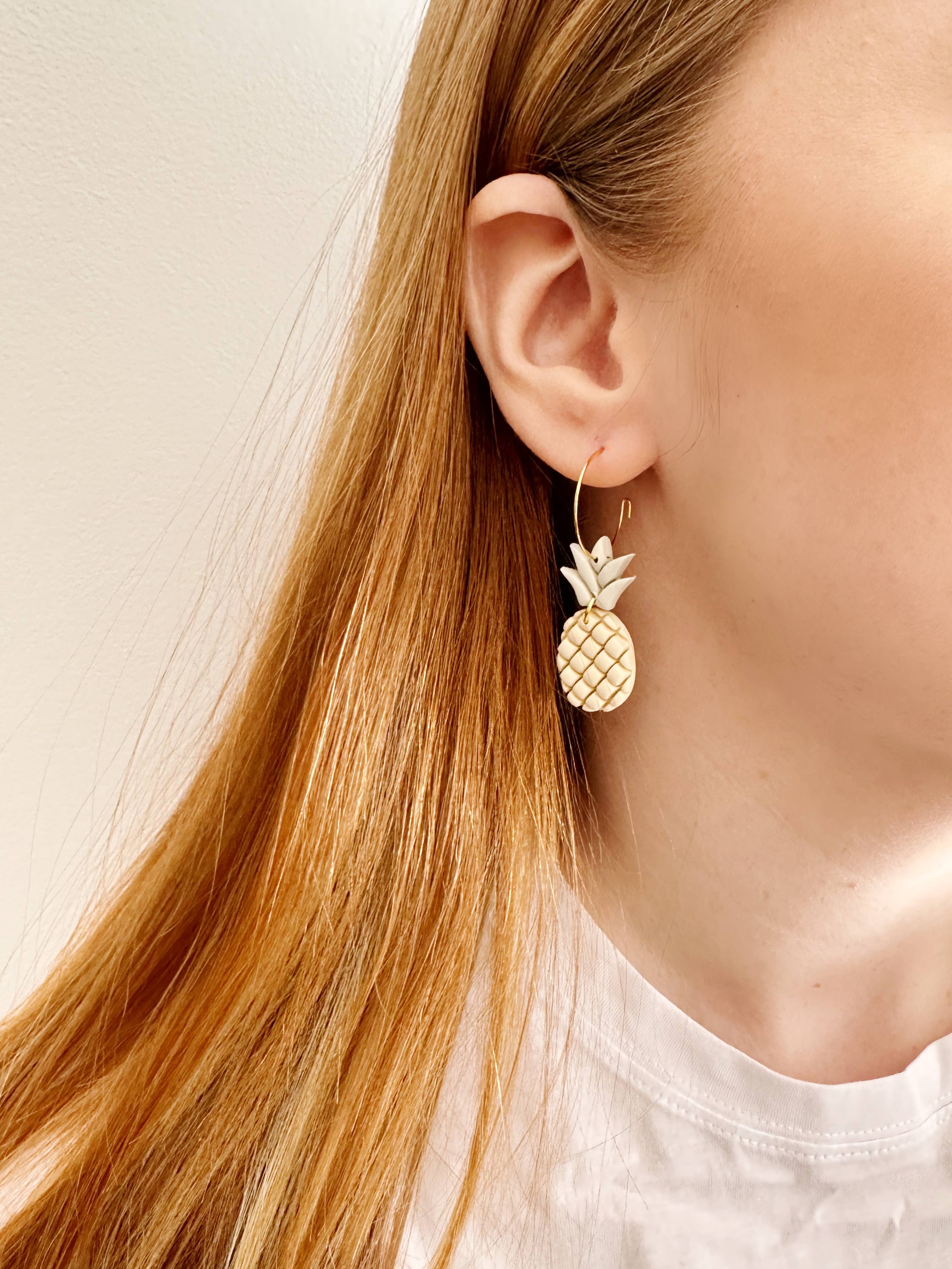 SageClayCo - Wholesale Dangle Earrings - Pineapple Hoops - Polymer Clay Earrings1