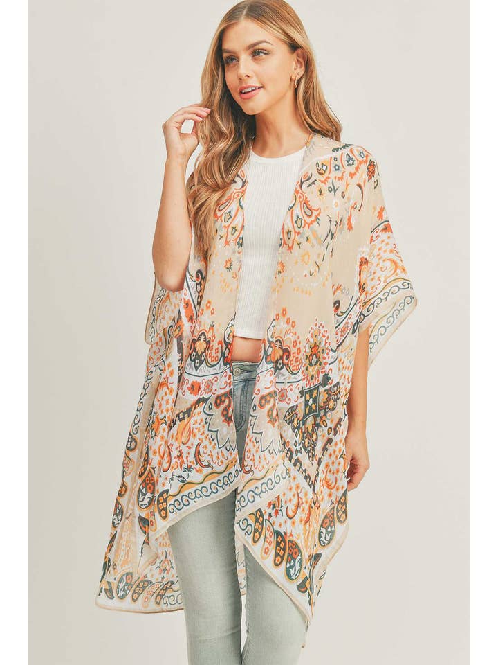 anbfashion - Wholesale Kimono - Women's - BOHO PRINT KIMONO MS02874