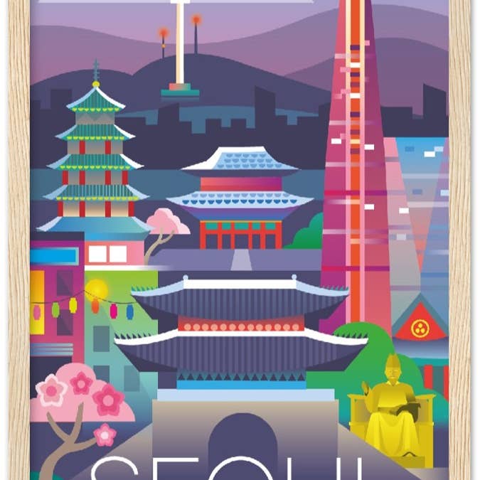 Seoul Premium Matte Paper Wooden Framed Poster for wholesale by Max & Oscar