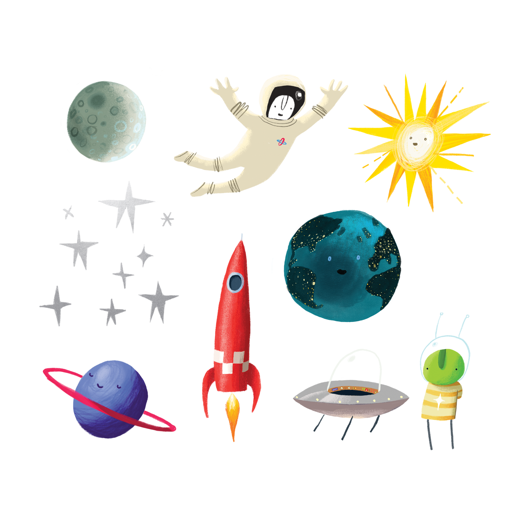 Tattly - Wholesale Temporary Tattoo - Kids - Space Explorer Tattoo Set2