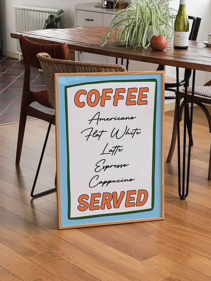 Blauer Aufdruck zum Servieren von Kaffee für den Großhandel von SOFE Store