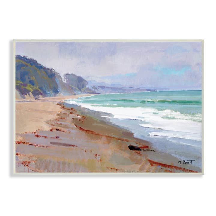 Stupell Industries - Wholesale Art Print - Low Tide Nautical Beach Landscape Wet Sand Wall Art
