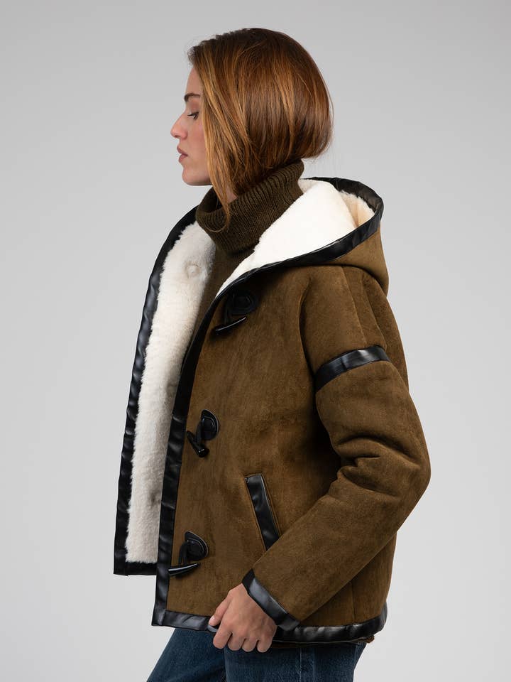 taupe Manteau en laine CORTINA taupe en vente sur Faire