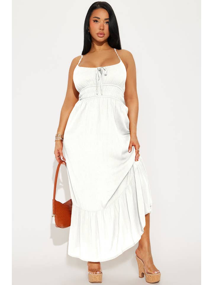 5besties inc - Wholesale Dress - Women's - TIERED A LINE SMOCKED MAXI DRESS