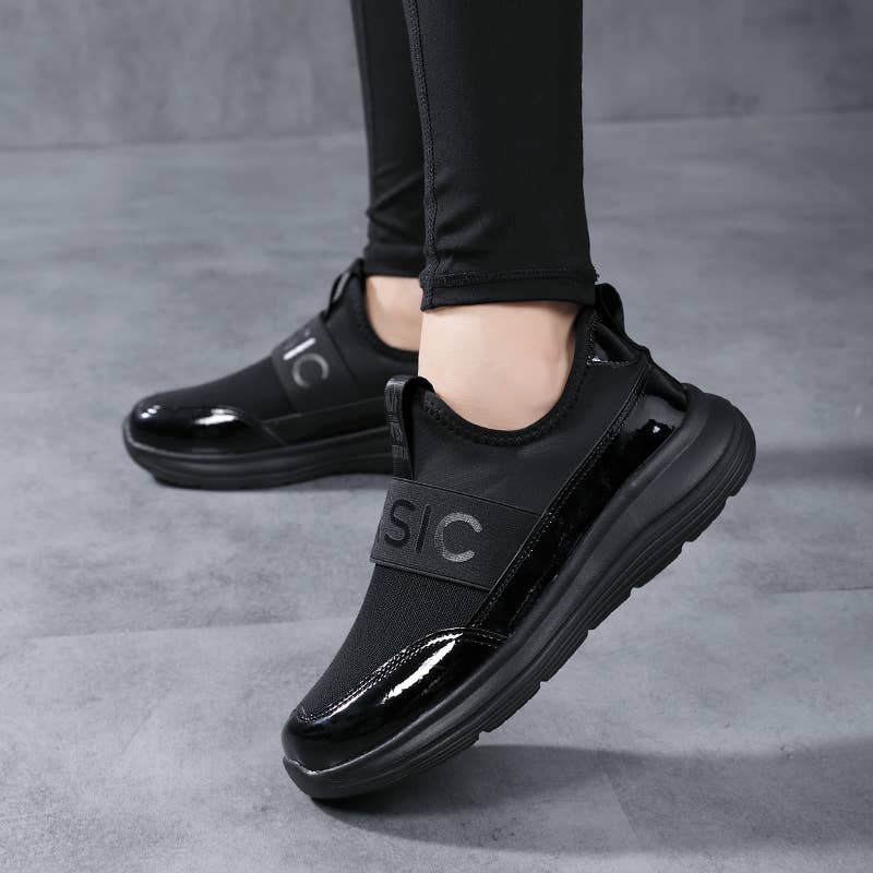 Calseosvic - Wholesale Lifestyle Sneakers - Women's - Ladies Platform Sneaker Slip-on Patent Casual Women Shoes6