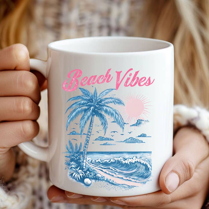 Hello Gorgeous Mugs - Wholesale Coffee Mug - Beach Vibes Summer Mug0