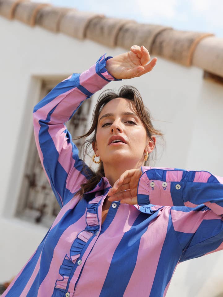 Frank & Dollys - Wholesale Button Down Shirt - Women's - Paloma Shirt - Marino11