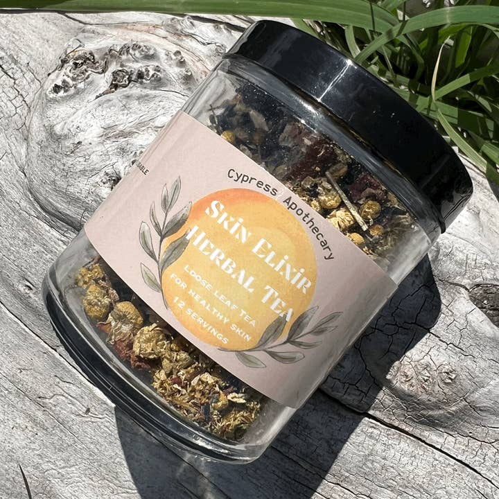 Skin Elixir Herbal Tea for wholesale by Cypress Apothecary