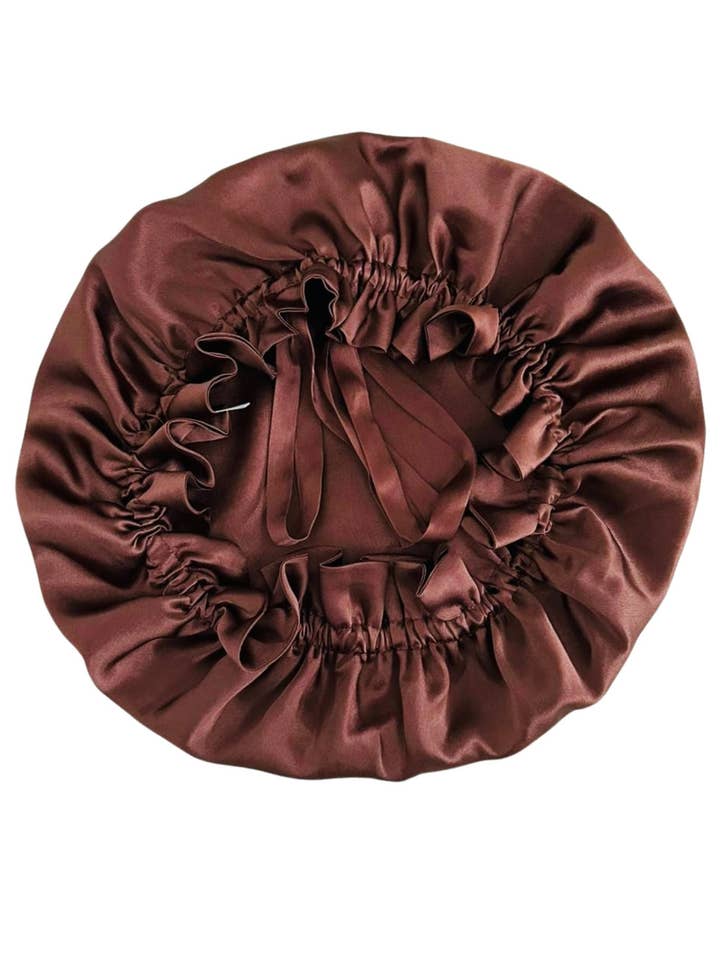 100% Mulberry Silk Adjustable Double Layered Caps Bonnets for wholesale by Marcheduluxe