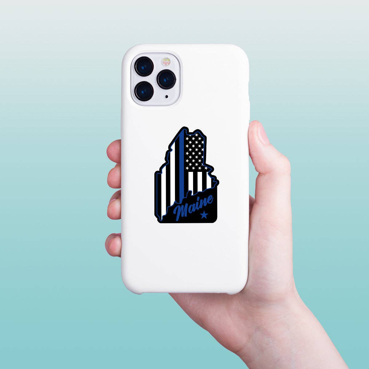 RetroPlanet - Venta al por mayor Pegatinas para móviles y portátiles - Minipegatina patriótica con la bandera de la policía del estado de Maine, 20 unidades1