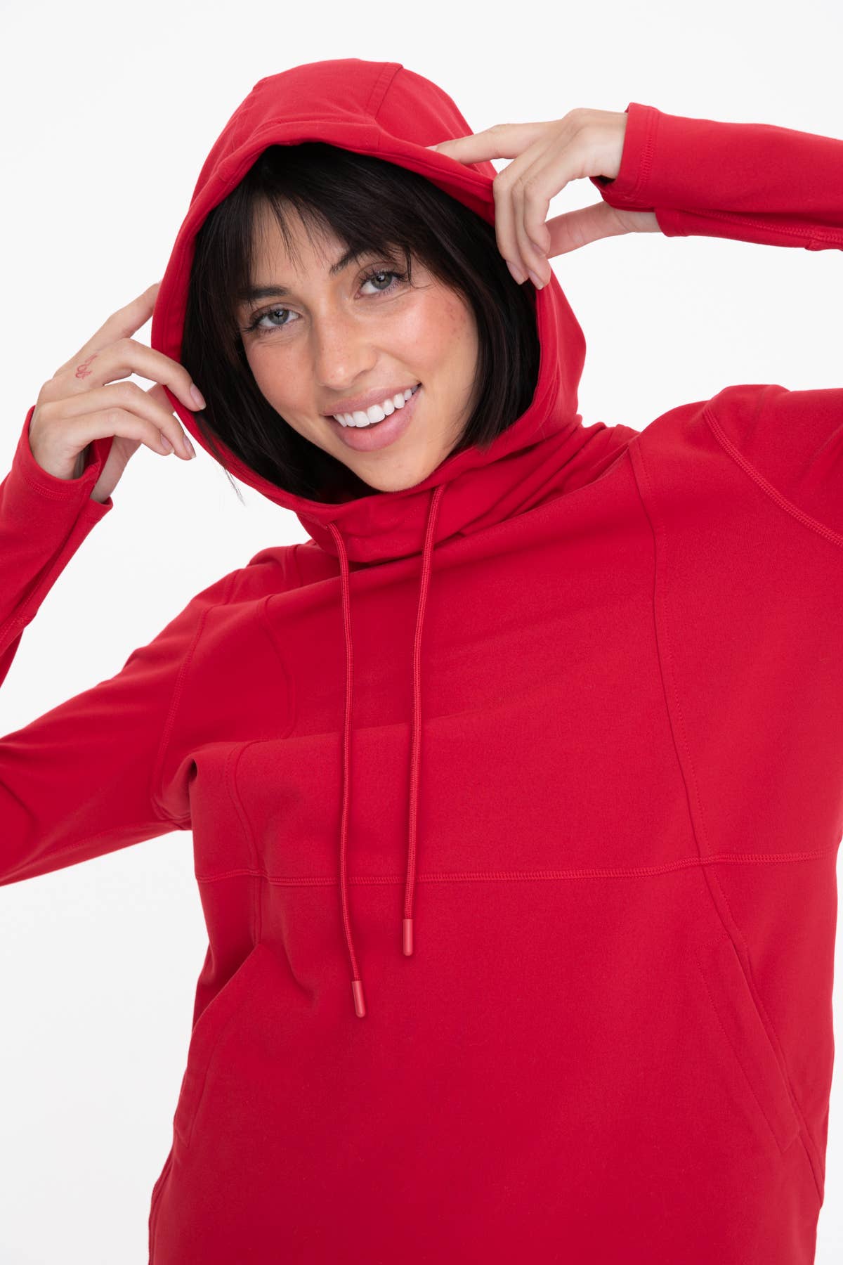 Mono B - Vendita all'ingrosso Felpa con cappuccio - Donna - VERDE - Pullover con cappuccio Boxy Active Essential8