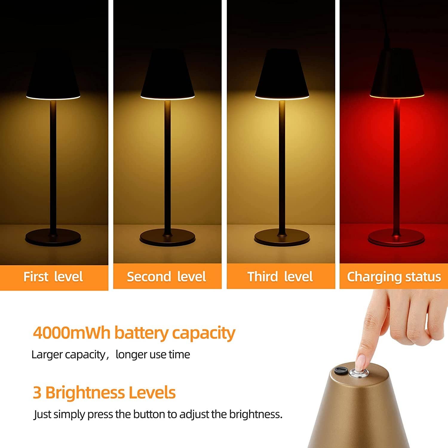 Bronze PACK Timjorman LED Cordless Table Lamp Rechargeable Battery for wholesale on Faire5