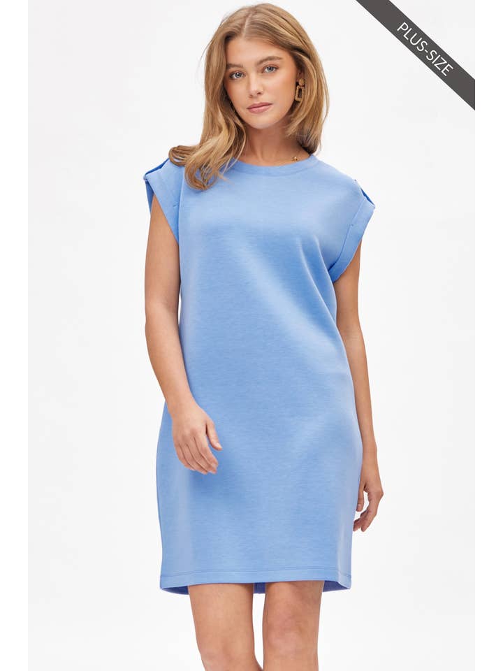 Dear Scarlett - Wholesale Dress - Women's - PLUS SIZE Cap Sleeve Scuba Modal A-Line Dress TRV-RETREATP