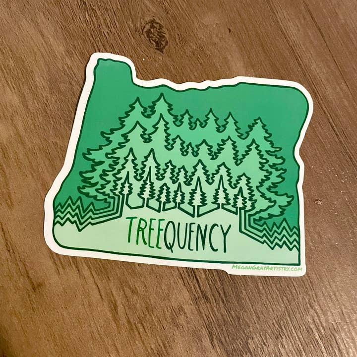 Megan Gray Art - Wholesale Sticker - Oregon 'Treequency' Sticker 1
