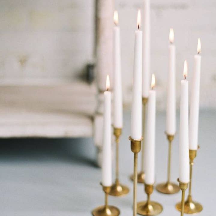 Elan Bazaar - Wholesale Tapered Candle/Candlestick - 24 White Smokeless Dripless Taper Candles0