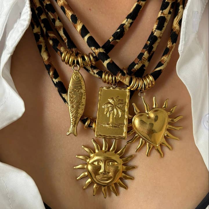 Leopard Velvet Cord Necklace – Bold Fall Statement_CWMM6954 for wholesale by ACCITY