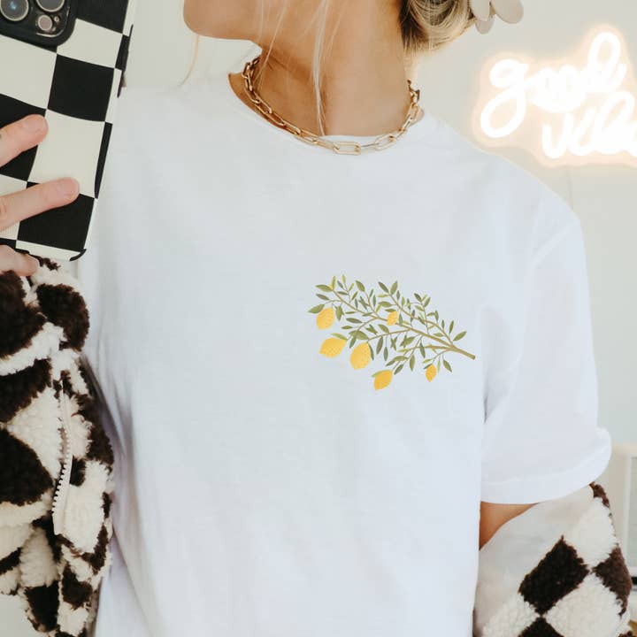 T-Shirt Zitronenzweig BIOBAUMWOLLE Kleine Zitrone - Geschenk für den Großhandel von Tilda&Theo