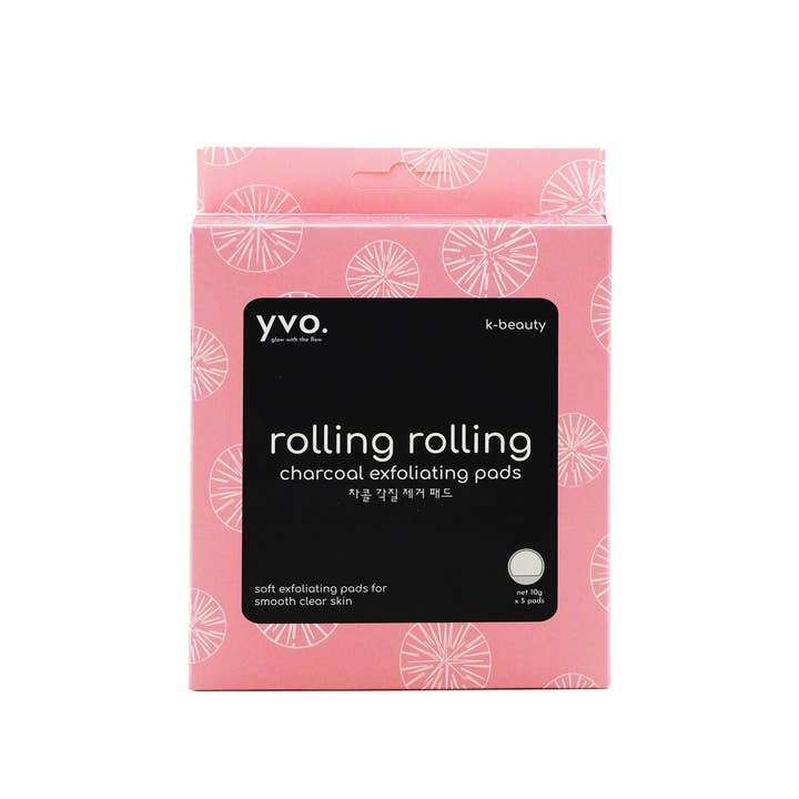 Yvo Beauty - Wholesale Facial Exfoliant/Scrub - Rolling Rolling Natural Charcoal Exfoliating Pads