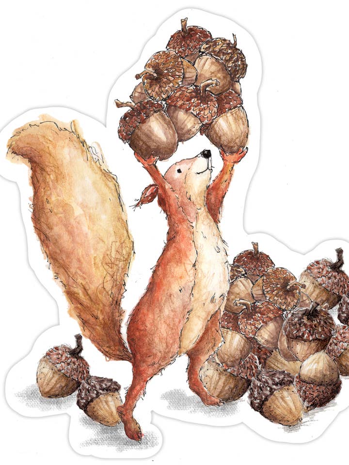Nutty Squirrel Sticker for wholesale by Lizzy & Grace