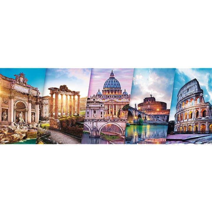 CASTORLAND by Bridge Toys - Vendita all'ingrosso Puzzle - Adulti - Puzzle Panorama da 500 pezzi, viaggio in Italia, monumenti iconici, puzzle per adulti, Trefl 29505
