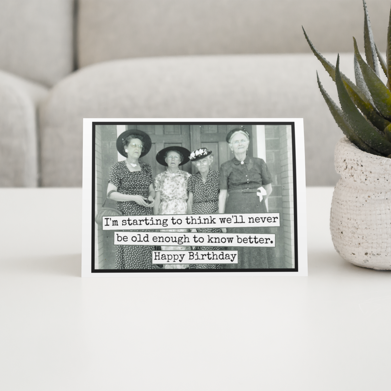 Raven's Rest Studio - Wholesale Birthday Card - Funny Birthday Card. We'll Never Be Old Enough. Vintage2