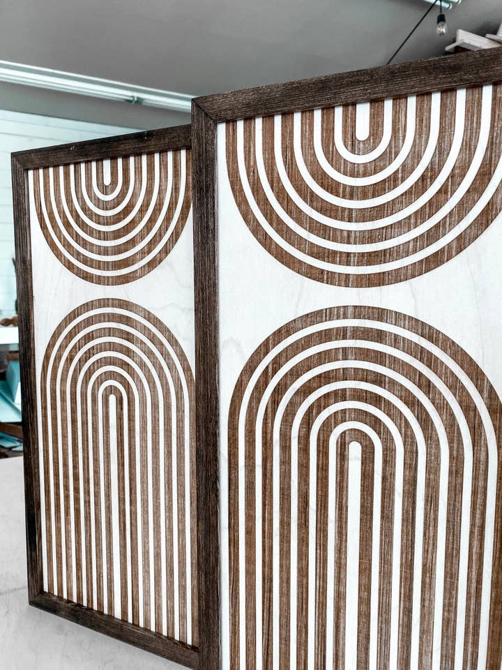 Two Piece Rainbow Artwork Set for wholesale by Birch and Home Handmade