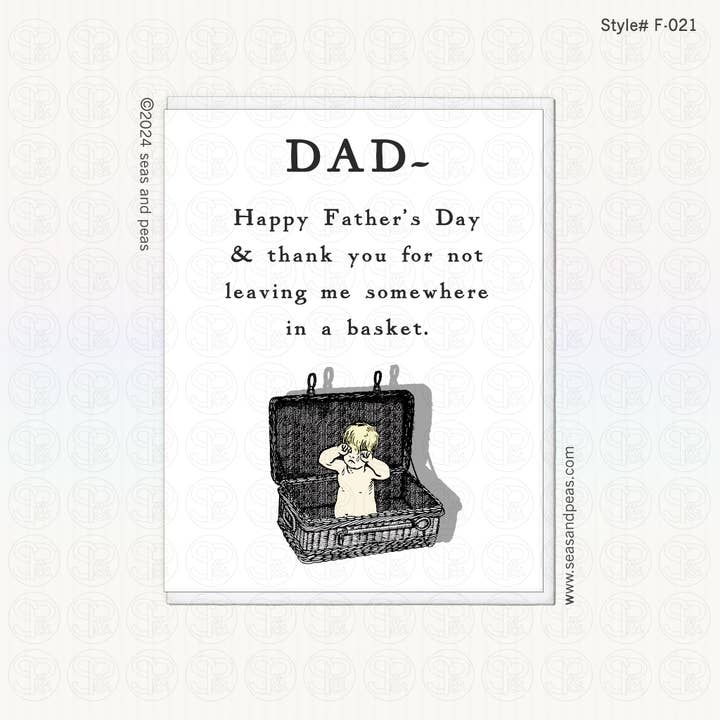 Carte de fête des pères In A Basket pour la vente par Seas and Peas, LLC
