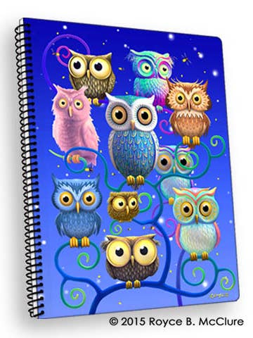 3D Royce Large Notebook 8" x 10.5" - Owls for wholesale by Artgame Ltd.