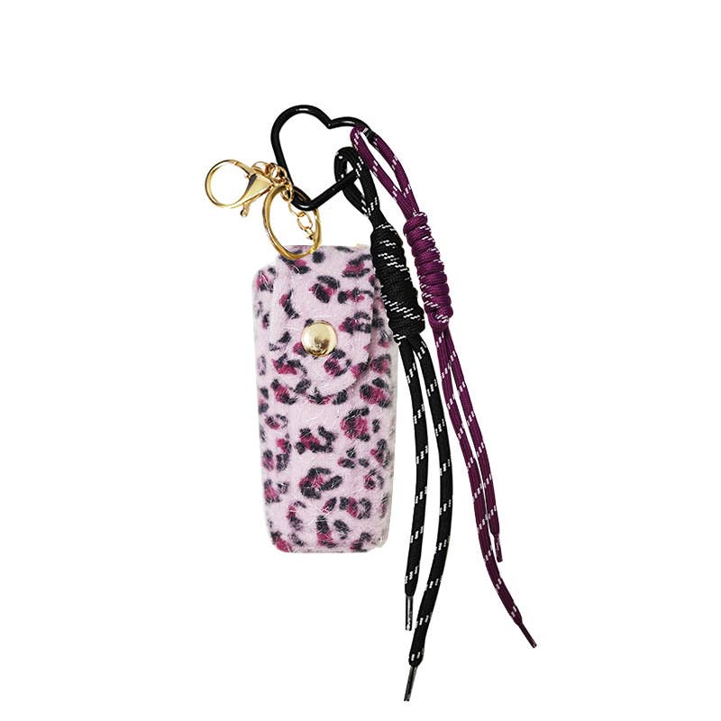 AMORINO SRL - Wholesale Keychain - Women's - LEOPARD PRINT FABRIC BAG CHARM KEYCHAIN2