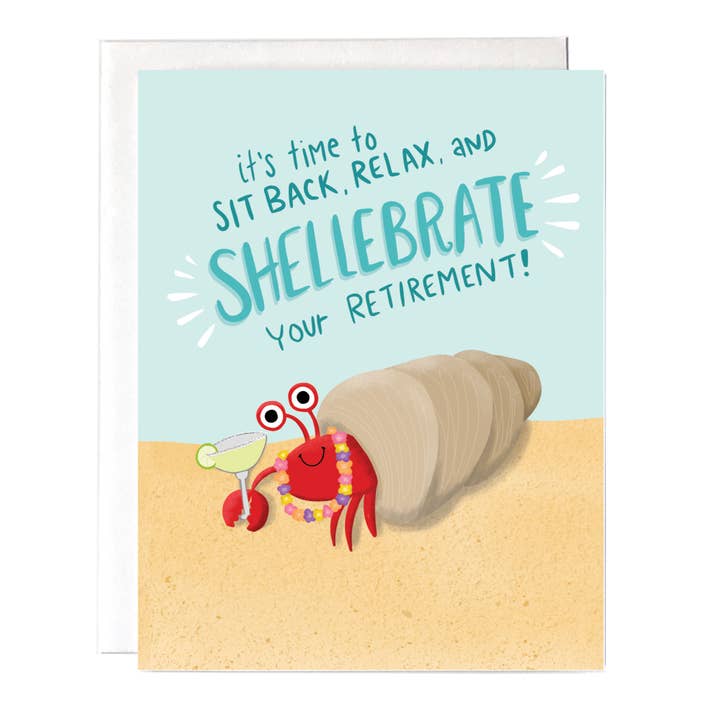 Fox Card Co - Wholesale Retirement Card - Beach Crab Retirement Card