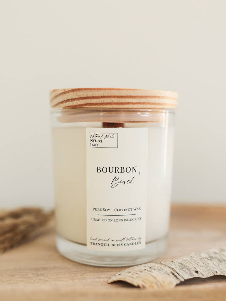 Bourbon + Birk for engroshandel hos Tranquil Bliss Candles