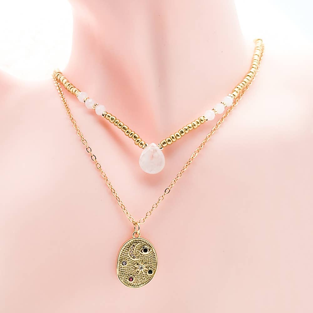 Moira Bijoux Creation - Wholesale Pendant/Charm Necklace - Malara moonstone necklace2